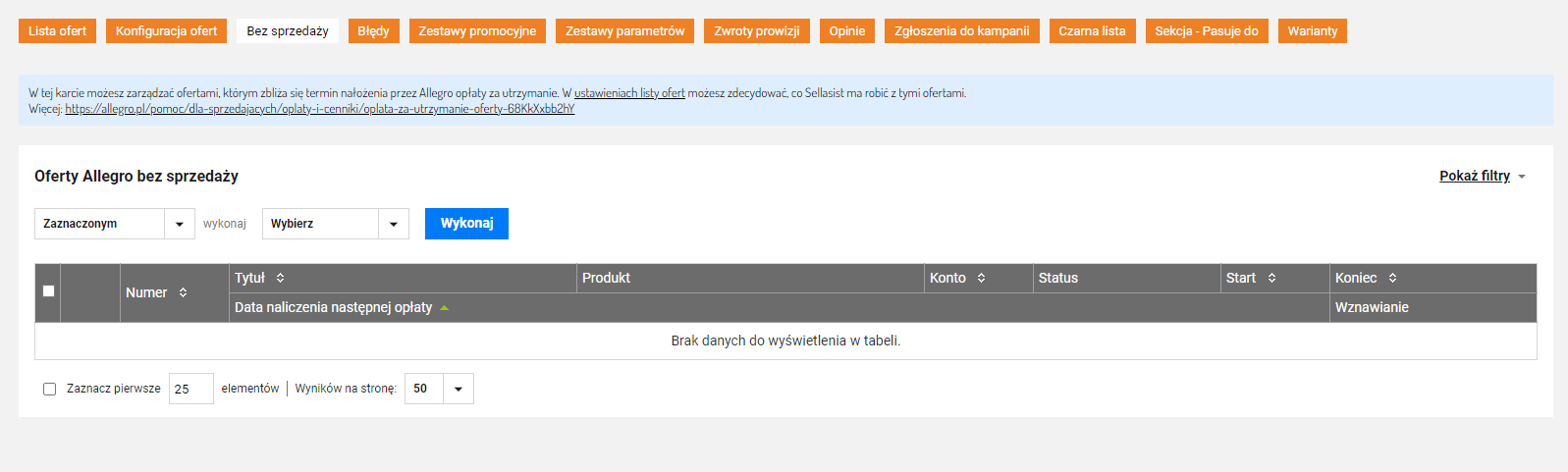 Unikanie opłaty utrzymaniowej ofert Allegro z asystentem sprzedaży Sellasist.