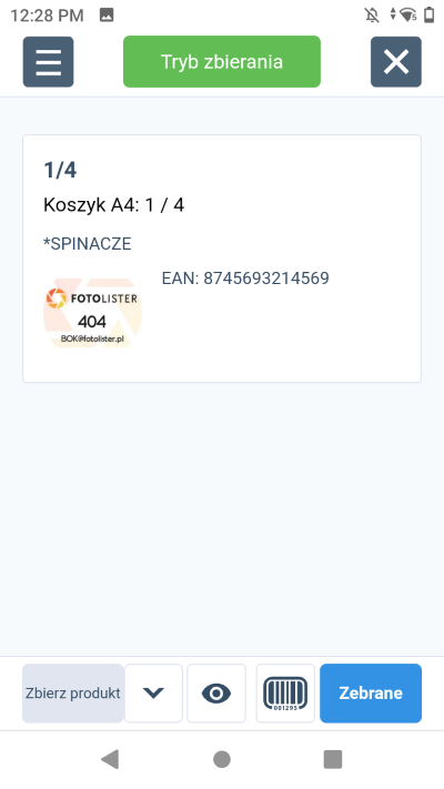 Sellasist WMS Tryb zbierania koszyków