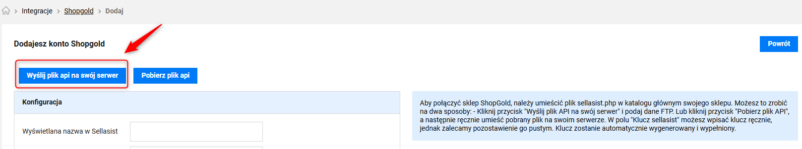 Przesłanie pliku API (sellasist.php)