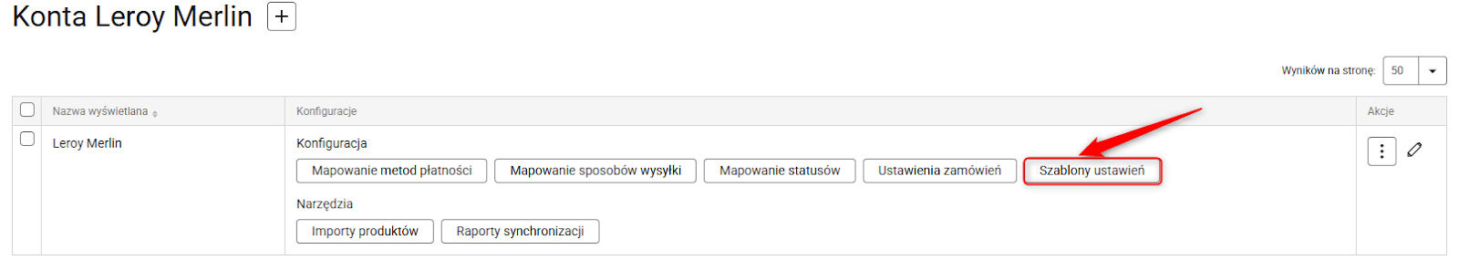 Utwórz szablon ustawień